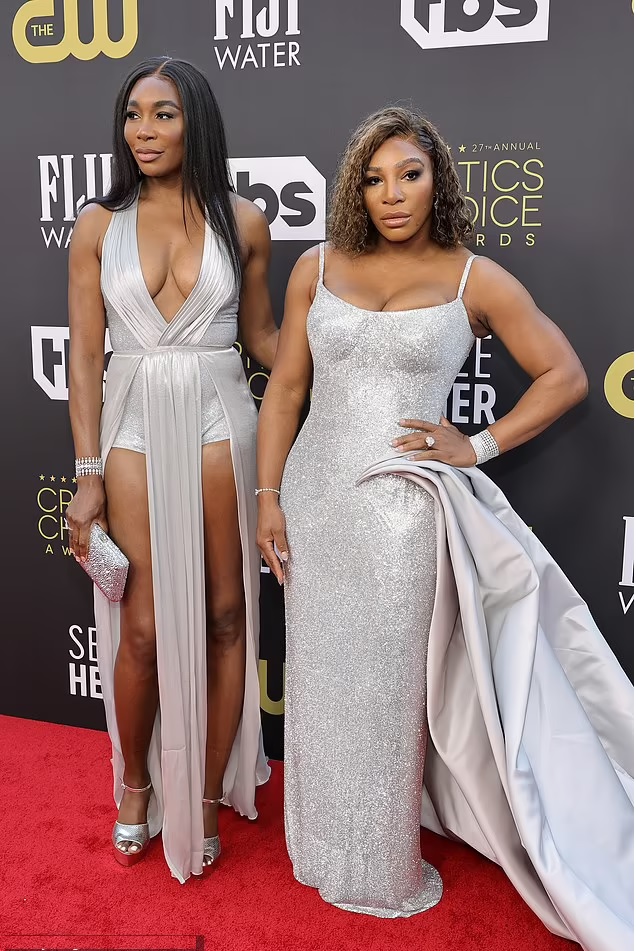 The sisters showed off their sparkle in silver Versace gowns, with Serena, 40, donning a form-fitting gown, and Venus, 41, showcasing her toned legs with a saucy split