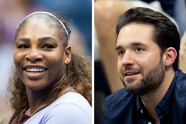 Serena Williams and Alexis Ohanian smile