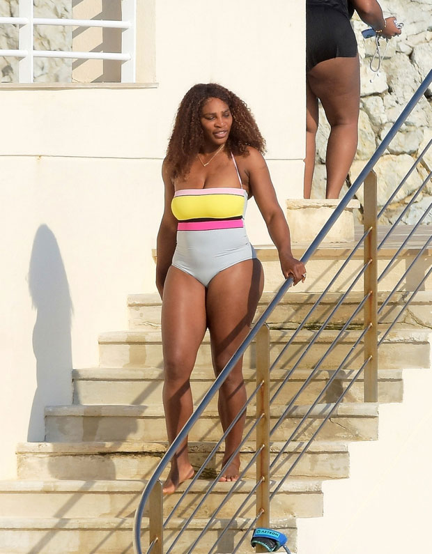 Serena Williams shows off her incredible physique while enjoying the sun with her husband Alexis Ohanian and daughter Olympia at the Eden Roc luxury hotel in the South of France