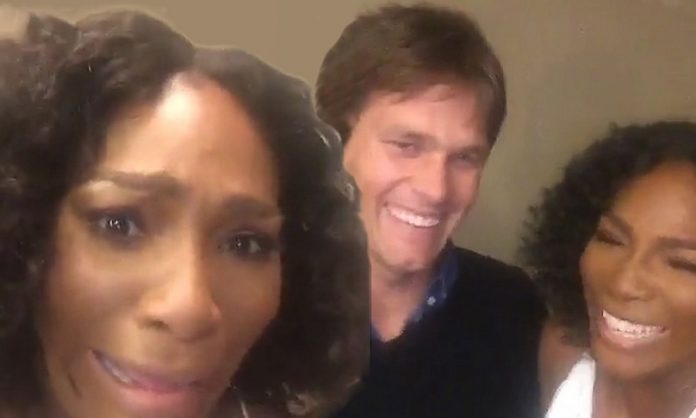 Serena Williams' fan girl comes out when meeting Tom Brady Watch