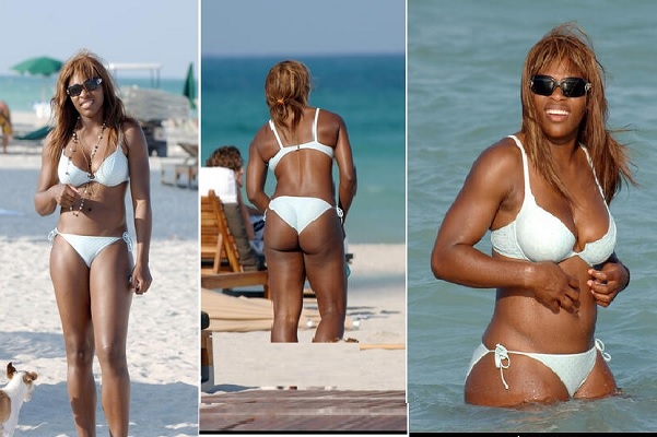Serena Williams goes topless promotes body at the beach